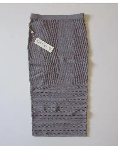 NWT Ronny Kobo DARLING in Steel Ribbed Row Ottoman Texture Stretch Knit Skirt XS