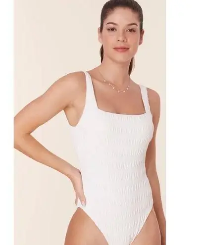 ANDIE Swim The Miami Shirred One-Piece in White M NWT