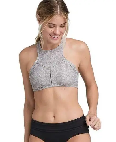 prAna Azra Bikini Top High Neck Light Gray Swimwear Swim Womens Medium Strappy
