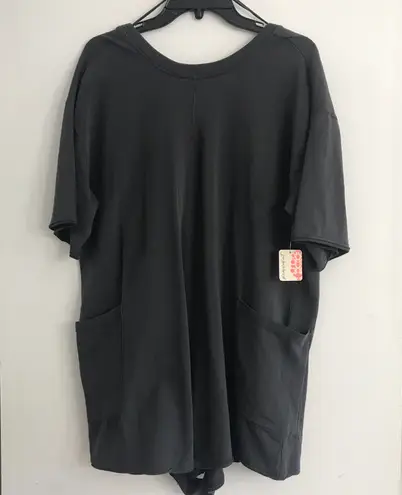 Free People Movement Women's Hot Shot Tee Romper in Black size L NWT