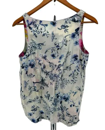 Johnny Was Reversible Floral Print Ferrara Silk Crepe de Chine Tank Top