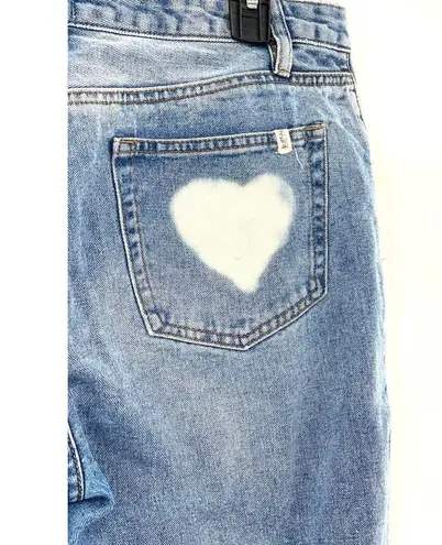 Buffalo David Bitton Payton High-Rise Rigid Girlfriend Jeans Tie Dye Heart 30