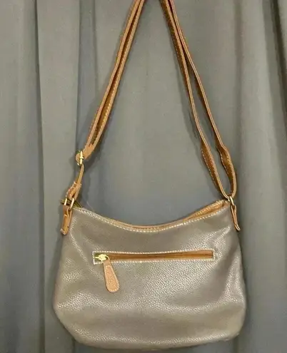 STONE & CO TAUPE BROWN LEATHER BLEND PURSE ADJUSTABLE STRAP MULTI POCKETS CLEAN Tan