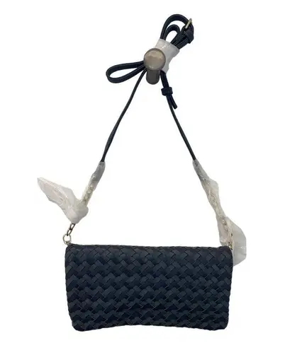 Sole Society Nwt Woven Crossbody Bag Blue Foldover Zip Chain Shoulder Small