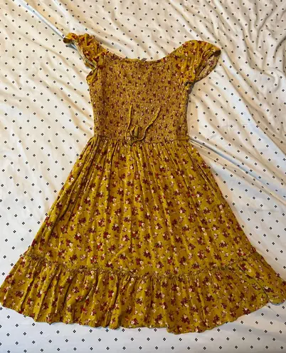 Xhilaration Xhileration Yellow Floral Dress With Pockets 