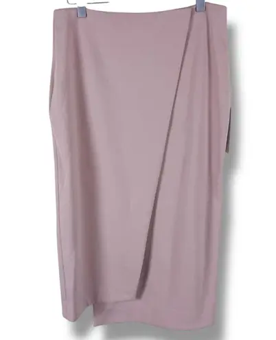 Nicholas Ponti Wrap Front Midi Skirt Pink Nude Size 8 NWT