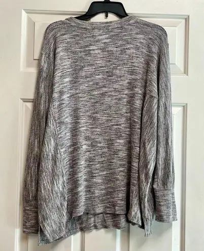 Westbound  Women’s Gray Ribbed Long Sleeve Blouse 1X