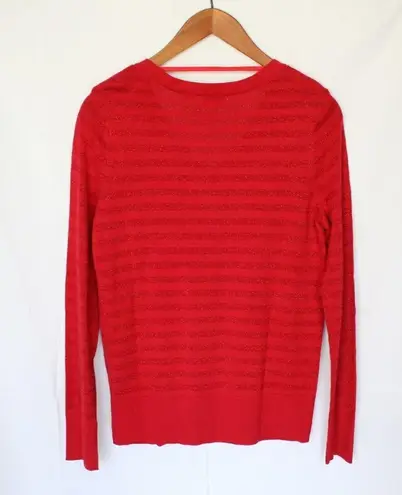 Charter Club | Shiny Red Striped Sweater