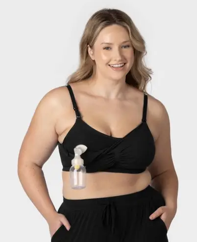 kindred by Kindred Bravely Women’s Pumping & Nursing Hands Free Bra Black Large Size undefined
