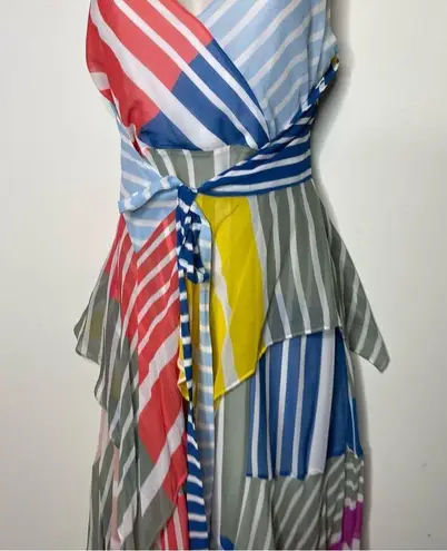 Tanya Taylor  Goldie Striped Colorblock Sleeveless Dress sz 0