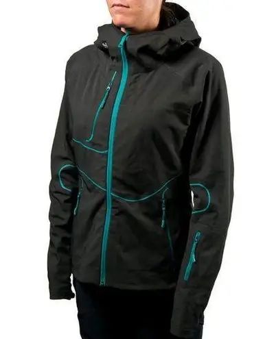Stoic Welder Lo Softshell Jacket Women’s Sz S/4-6 Black Teal Hoodie Lightweight