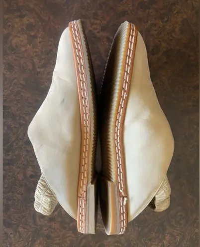 Jean Paul Barriol Suede Sling Back Loafers in Off White