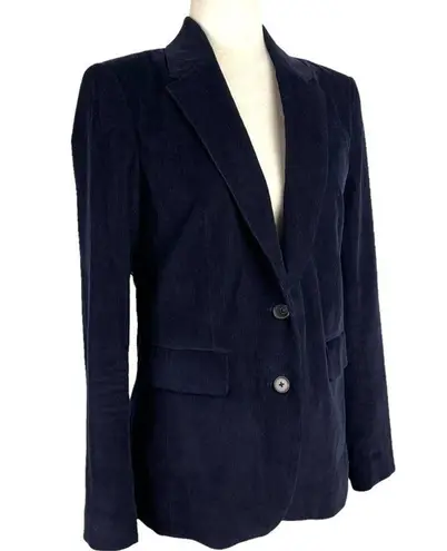 Babaton Aritzia Taylor Corduroy Royal Navy Single Breasted Front Blazer Size 6