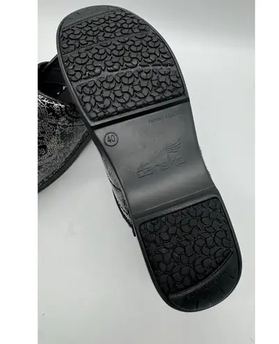 Dansko Professional Clogs Size 40 Floral Metallic Nursing Excellent Condition