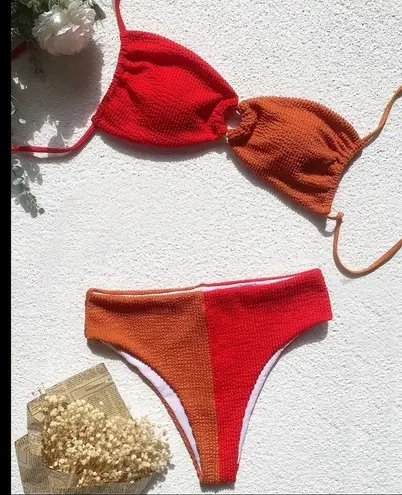 Boutique color block bandeau Bikini set