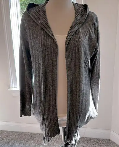 YA Los Angeles Wool Blend Open Hoody Cardigan, Grey, Size Large, EUC