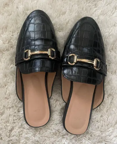 SheIn black loafer mules