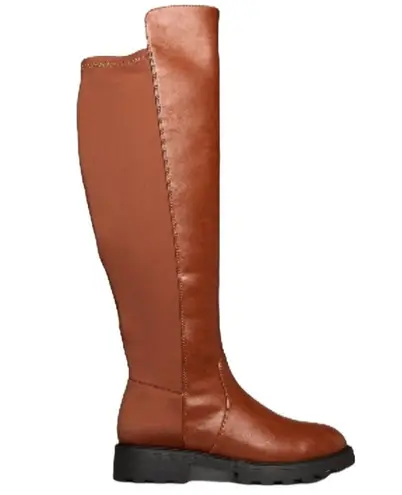 Shoedazzle  Demi Boots Riding Chunky Lug Sole Brown Knee High