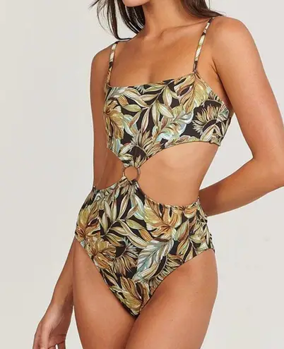 Charlie Holiday Devin One Piece Swimsuit Tropical Palm Swimwear Size Small