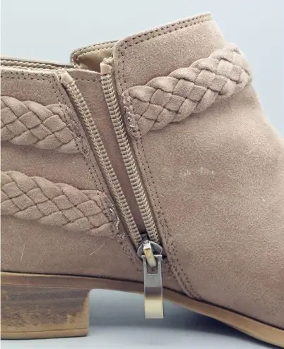 Life Stride Size 8.5M Side Zip Ankle Boots Block Heel Booties Brown Memory Foam