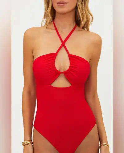 Beach Riot Core Collection Phoenix One Piece Red, Size Large, $178