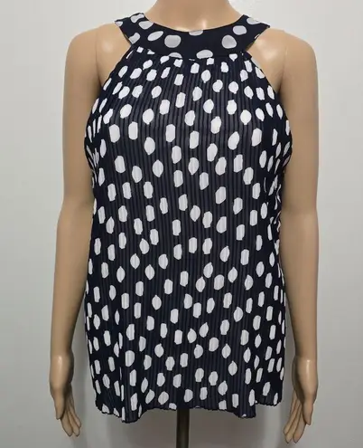 Jonathan Martin Navy Polka Dot Halter Tank Top Size Small