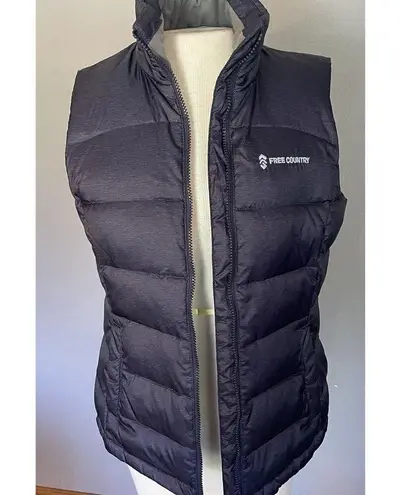 Free Country Puffer Vest Women S Down Filled Blue Full Zip Packable Outdoor Ski