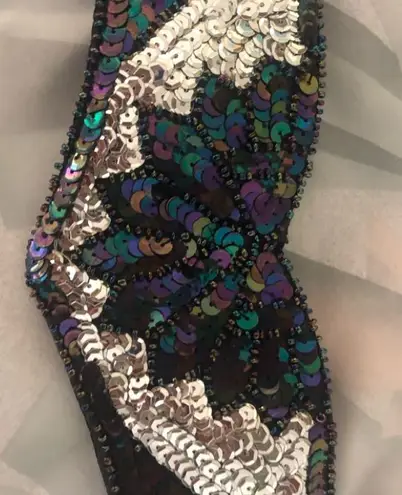 Vintage 80’s Style Black & Silver Sequin Belt