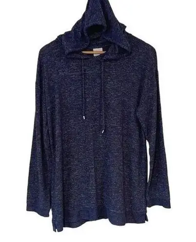 Chico's Weekends by  Women's Pullover Hoodie Long Sleeve Stretch Navy Blue Size 1