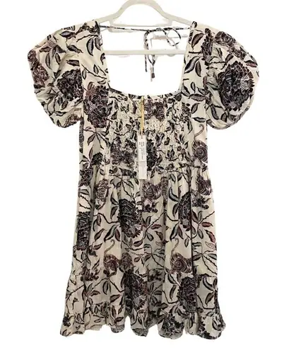 House of Harlow 1960 Puff Sleeve Smocked Mini Dress Size Medium - New with Tags 687P