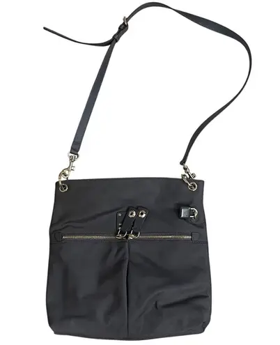 Henri Bendel Lg Gray Nylon JETSETTER Convertible Backpack Crossbody Gold Hardwar