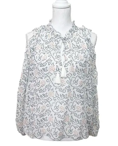 Ulla Johnson NWT Dunia Blouse Women’s Size 0 Cold Shoulder Silk Floral Ruffle
