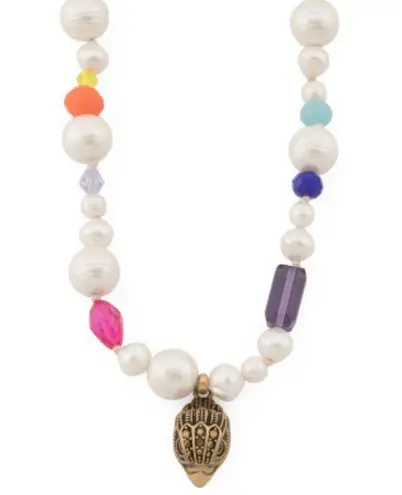 Kurt Geiger Eagle Charm Pearl Beaded Necklace
