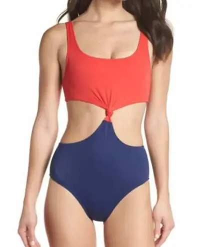 Solid & Striped Bailey Cut Out Red Blue One Piece Swimsuit