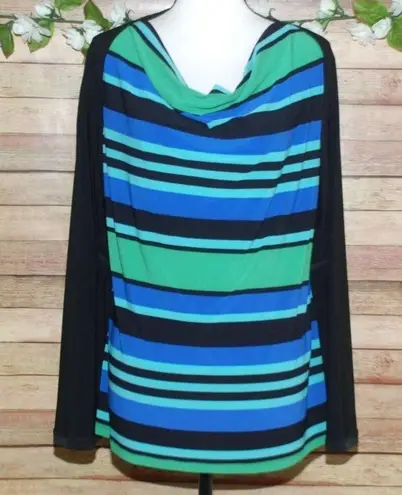 Susan Lawrence Ladies Black Open Front Cardigan With Faux Cami Size L 3/4 Sleeve