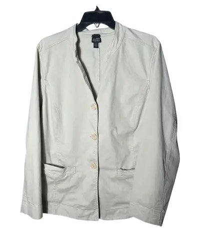 Eileen Fisher  Woman Size 3X Khaki Cotton Spandex 3-Button Blazer Jacket #L12-4‎ - Image 1