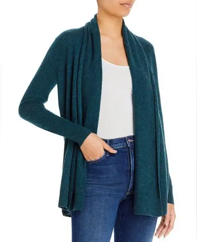 Bloomingdales C by Cashmere Open-Front Cardigan in Heather Spruce, Size S NWT