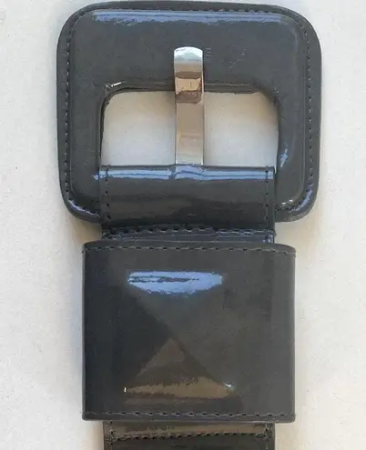 Unique Vintage Vintage Grey Patent faux Leather Belt Emily in Paris SATC And Just Like That
