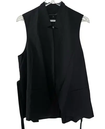 Universal Standard Jenny Black Wool Sleeveless Jacket Vest Tie Belt XS NEW