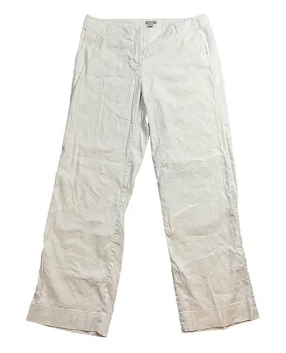 J. Jill Wide Leg Pants Women's Size 12 Stretch Khaki Linen Rayon Blend FLAW Tan