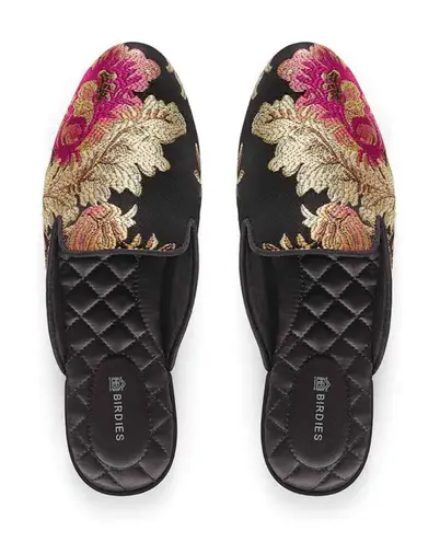 Birdies Women's Phoebie Slip On Mule Shoe In Black Floral Size 6