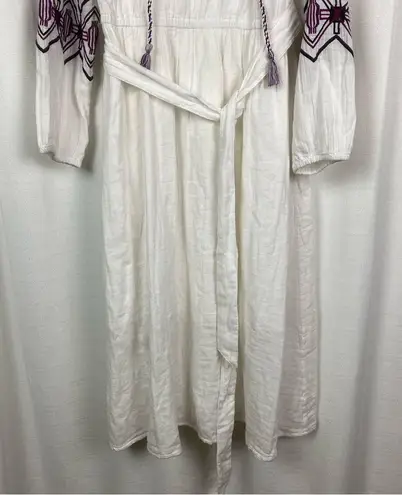 Lane Bryant  White Gauze Embroidered Peasant Midi Dress Sz.16W NWT