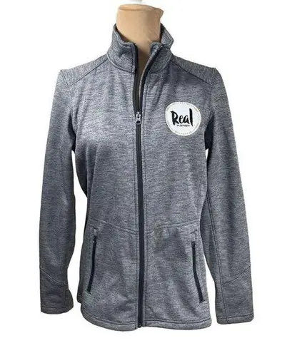 Port Authority Women's Full Zip Jacket Marled Gray Embroidered Size M Medium