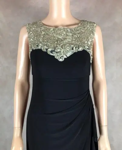 Alex Evenings Gold Embroidered Black Evening Gown NWT Size 6