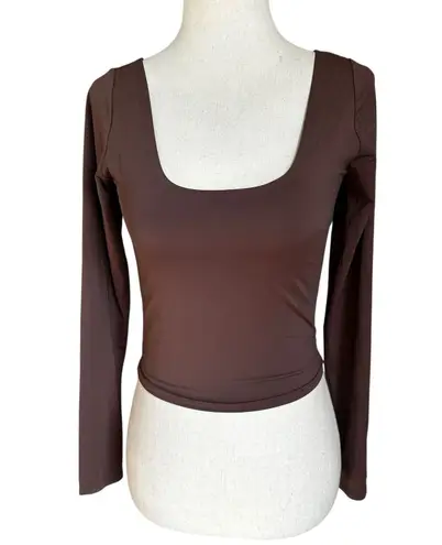 Almere Brown Seamless Crop Top Women's Size Small | 75