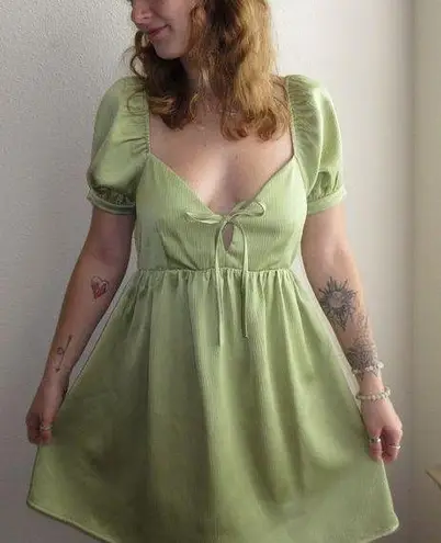 Emory park Silk green babydroll dress