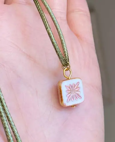 Handmade unique quality Czech glass bead fairy boho vintage retro style necklace🌿✨