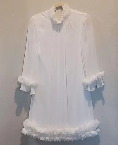 Alex Marie Amelia Mock Smocked Neck White Floral Petal Chiffon Size 12 -  $100 (40% Off Retail) - From Yaqeen