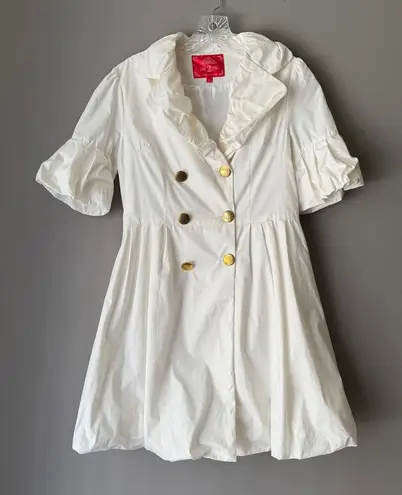 M2M sz 8 or L cream button down 100% cotton short sleeve fairy Coat Size L