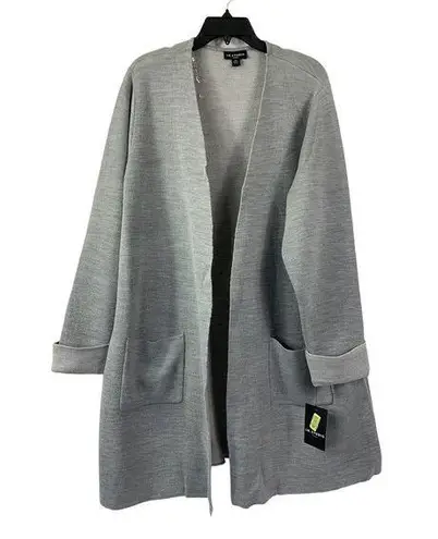 IN Studio Women's Fall Fantasy Grey Long Cardigan Gray Size 2X